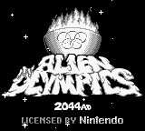 Alien Olympics title screen for GameBoy